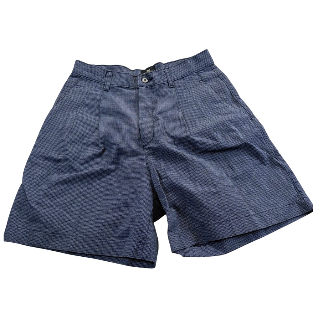 Lee Casuals Shorts Womens 8 PET Blue Wrinkle Free Pleated Cotton Textured 6in